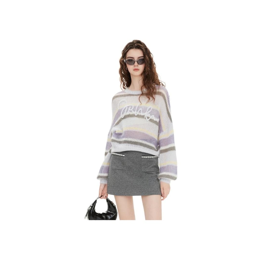 Кофта JORYAweekend Трикотаж Женский Серый Фиолетовый - изображение 1