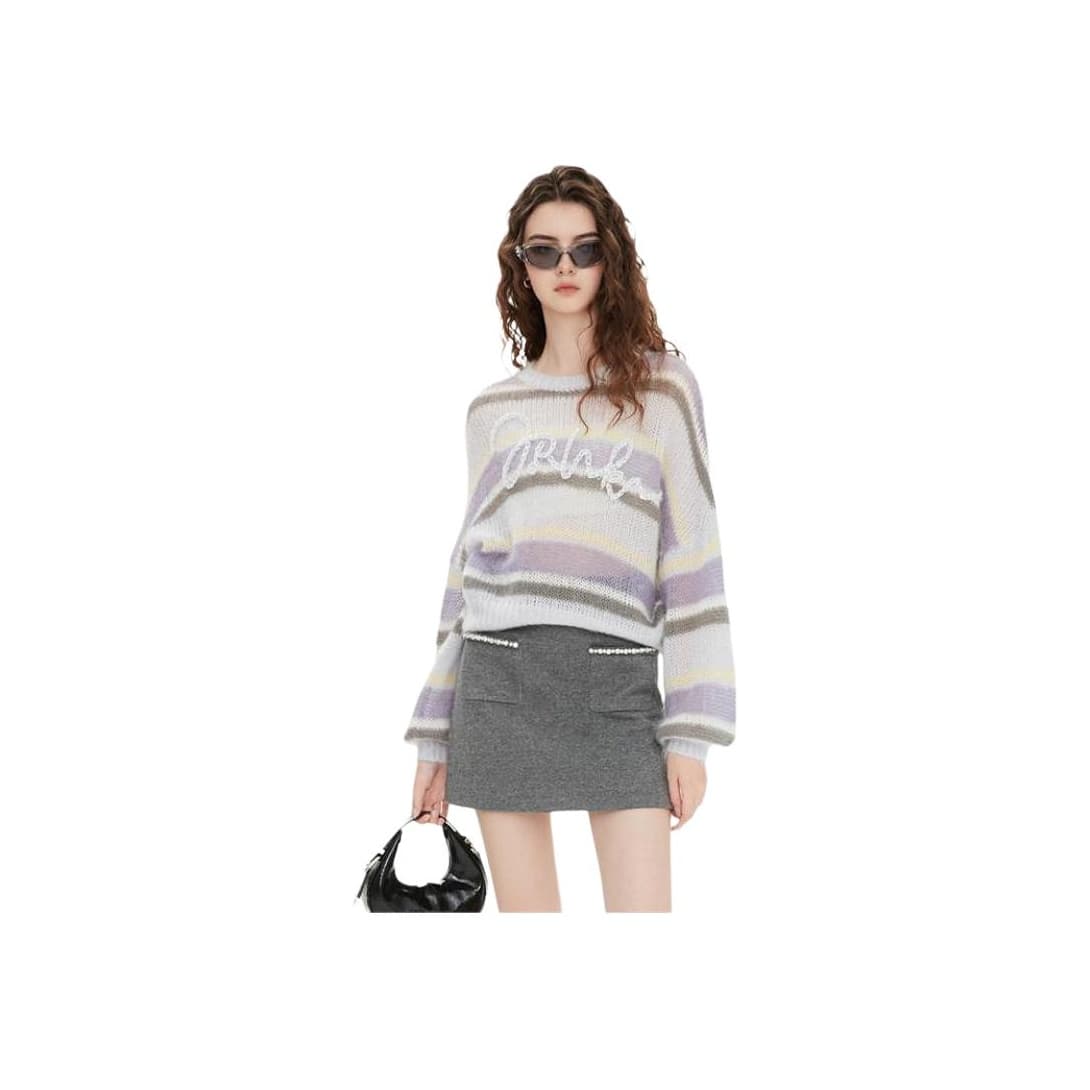 Кофта JORYAweekend Трикотаж Женский Серый Фиолетовый - изображение 3