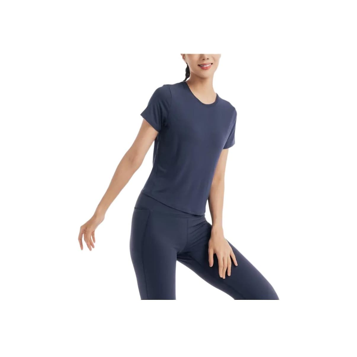 Футболка DECATHLON T-рубашка женская темно-синяя - изображение 4
