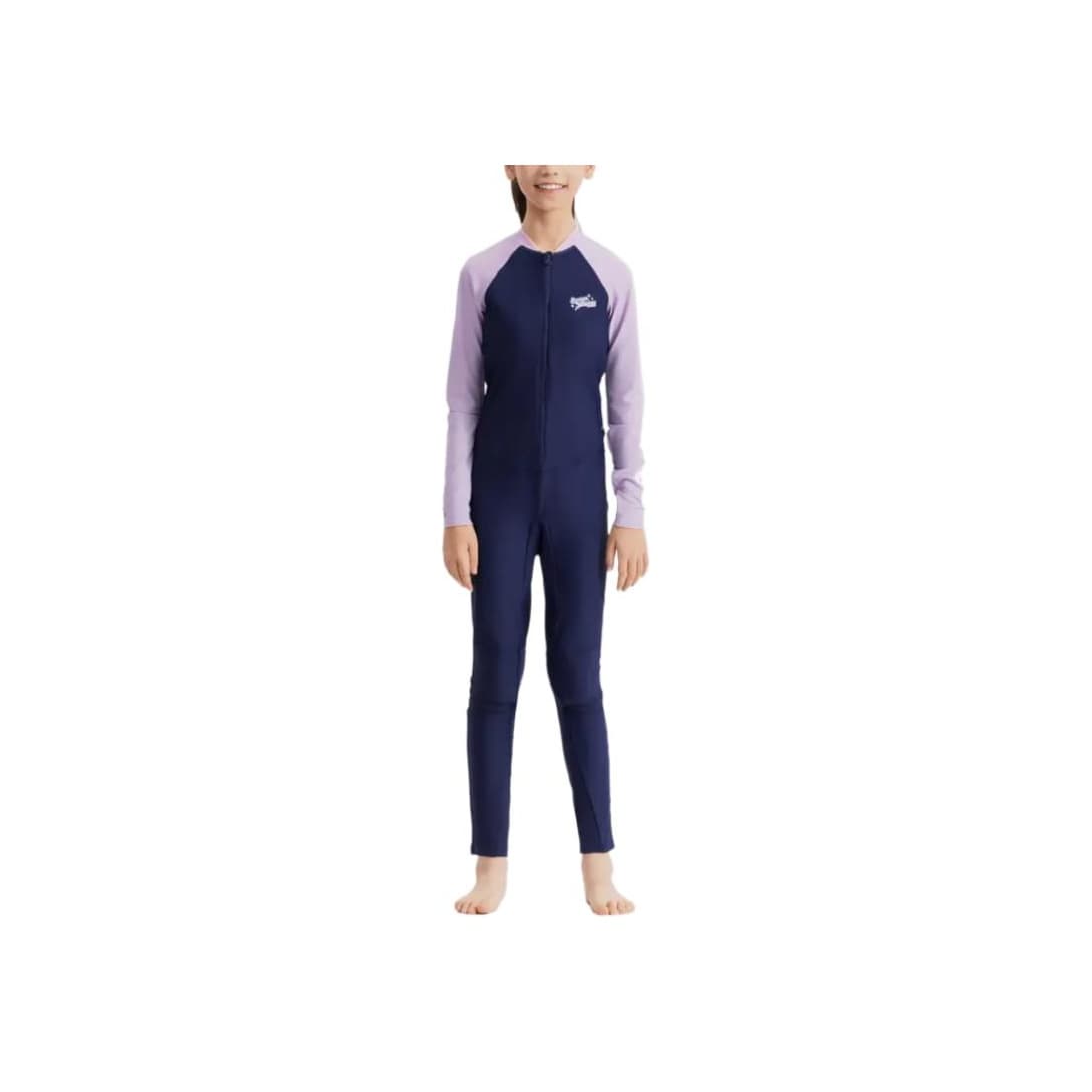 DECATHLON 100 Collection Облегающий Детский Купальник Летний Детский Темно-синий Сирень - изображение 1