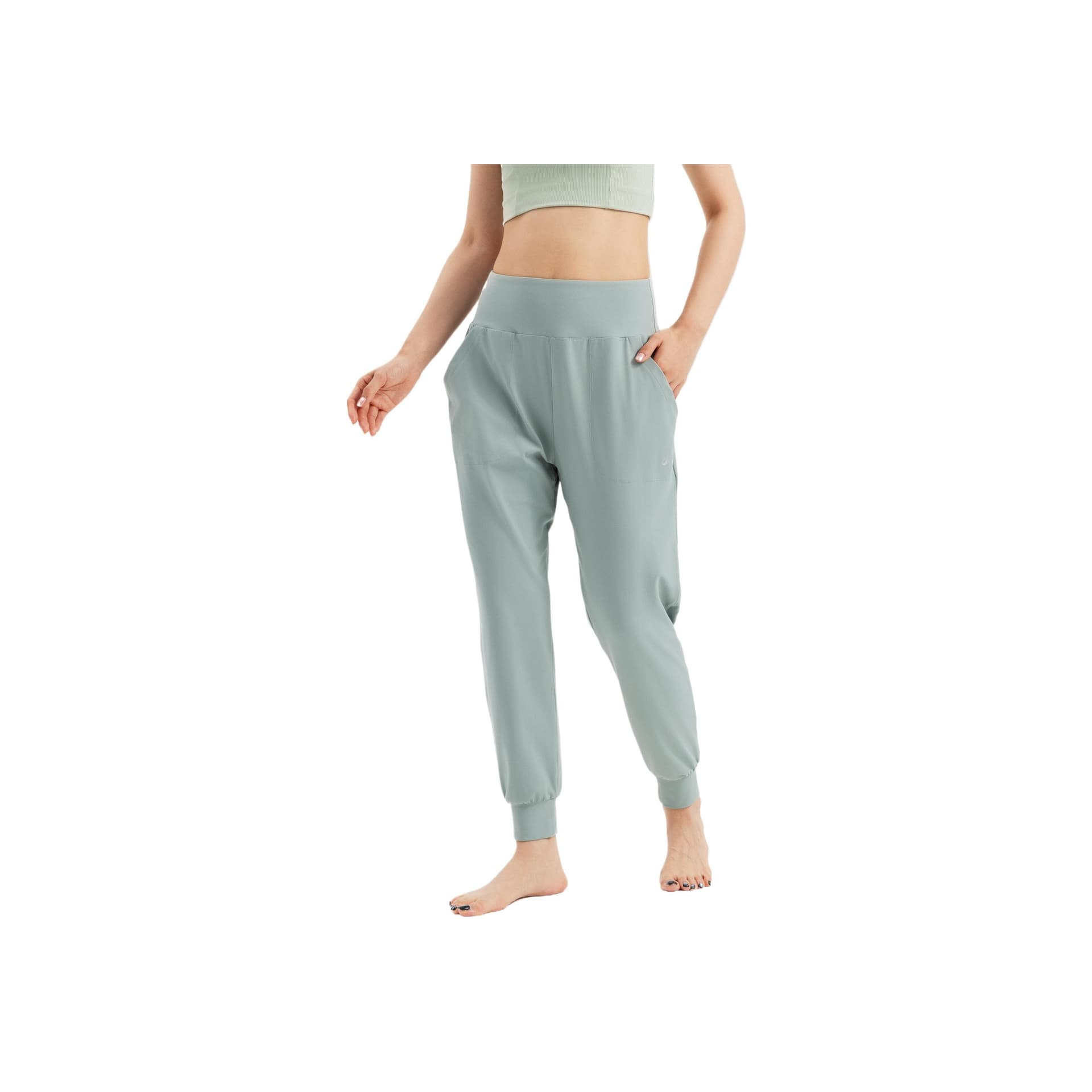 Штаны DECATHLON Спортивные брюки женские нефритово-голубого цвета - изображение 1