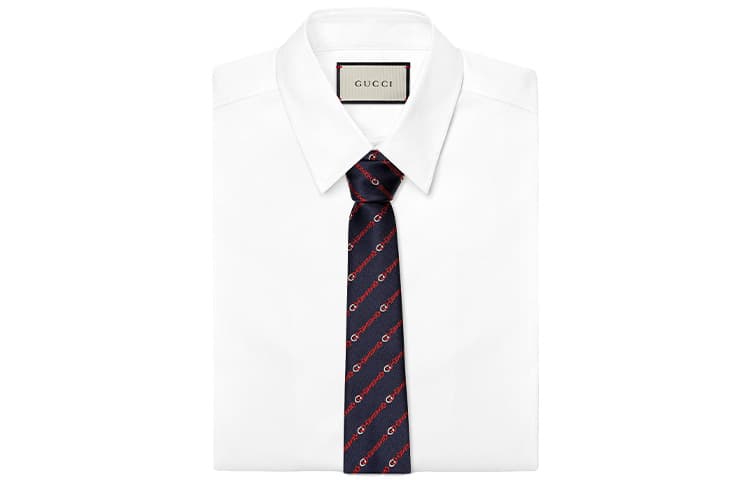 Галстук GUCCI Шелковые галстуки Темно-синий/Красный Мужской - изображение 2