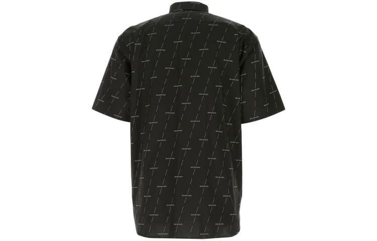 Рубашка Balenciaga SS21 Logo Short Sleeve Shirt Black - изображение 2