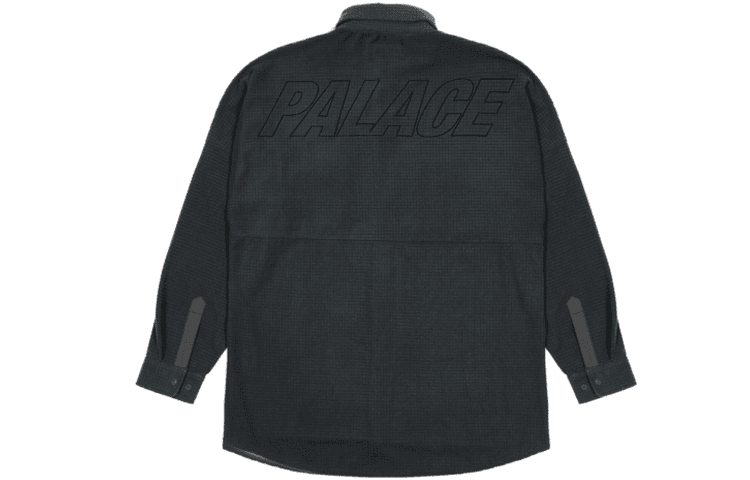 Рубашка PALACE FW21 ULTIMO Polar Grid Overshirt Black Logo - изображение 2