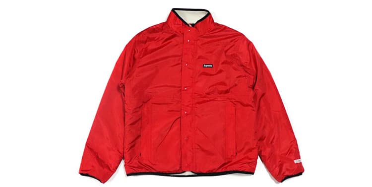 Куртка Supreme FW18 Reversible Logo Fleece Jacket Natural - изображение 3