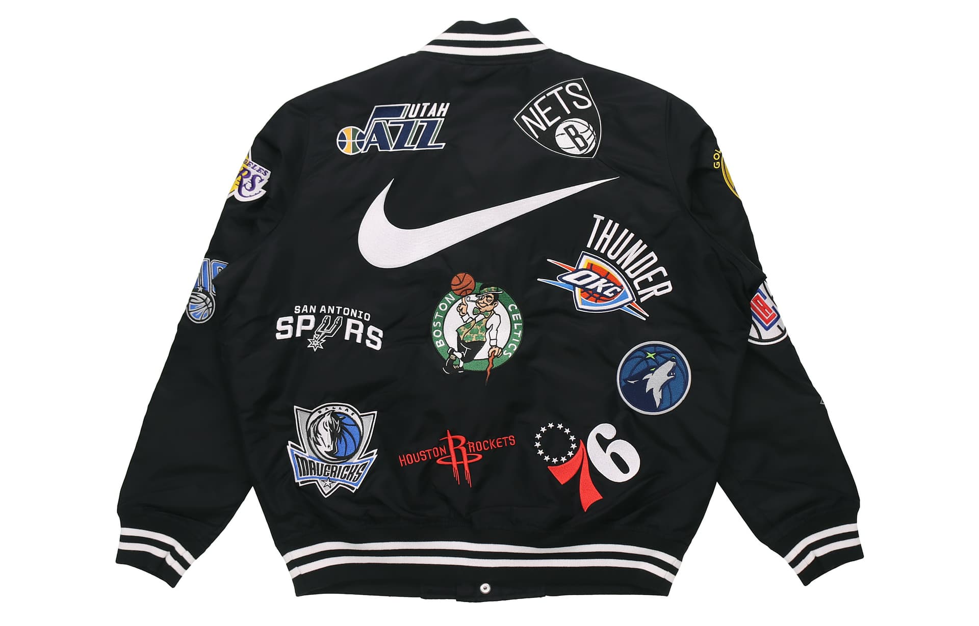 Бомбер Supreme x Nike NBA Teams Warm-Up Jacket Black - изображение 2