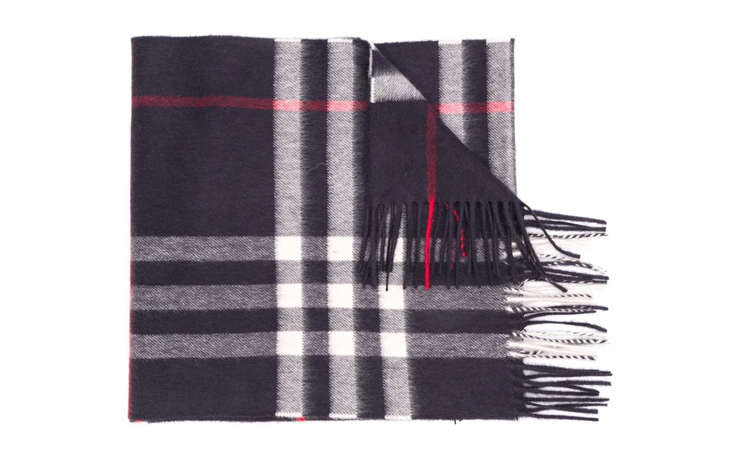 Шарф Burberry Cashmere Scarf Navy Blue - изображение 3