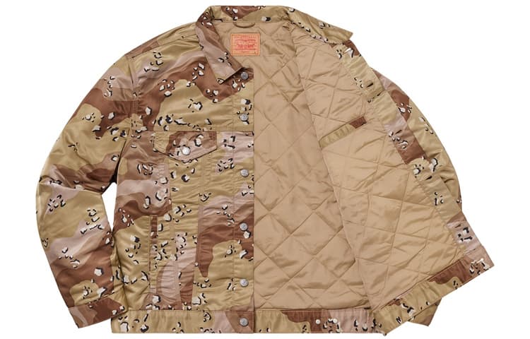 Куртка Supreme x Levi's Nylon Trucker Jacket Yellow Camo - изображение 3