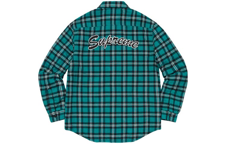 Рубашка Supreme Arc Logo Quilted Flannel Shirt - изображение 2