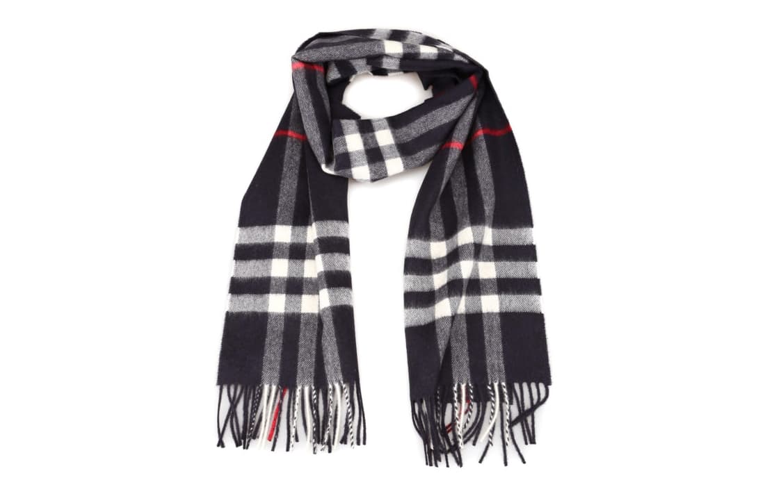 Шарф Burberry Cashmere Scarf Navy Blue - изображение 2