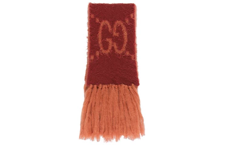 Шарф Gucci Scarf GG Mohair Wool Blend Orange/Red - изображение 2
