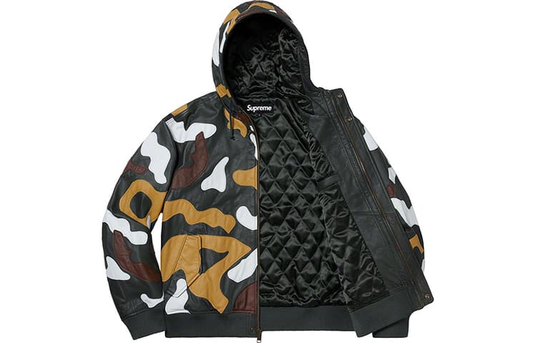 Куртка Supreme FW19 Camo Leather Hooded Jacket - изображение 3