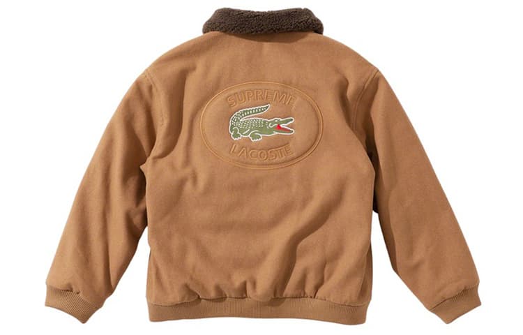 Куртка Supreme x LACOSTE FW19 Bomber Jacket Light Brown - изображение 2