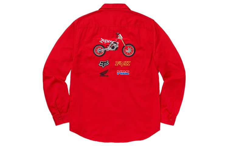 Рубашка Supreme x Honda x Fox Racing Work Shirt Red - изображение 2