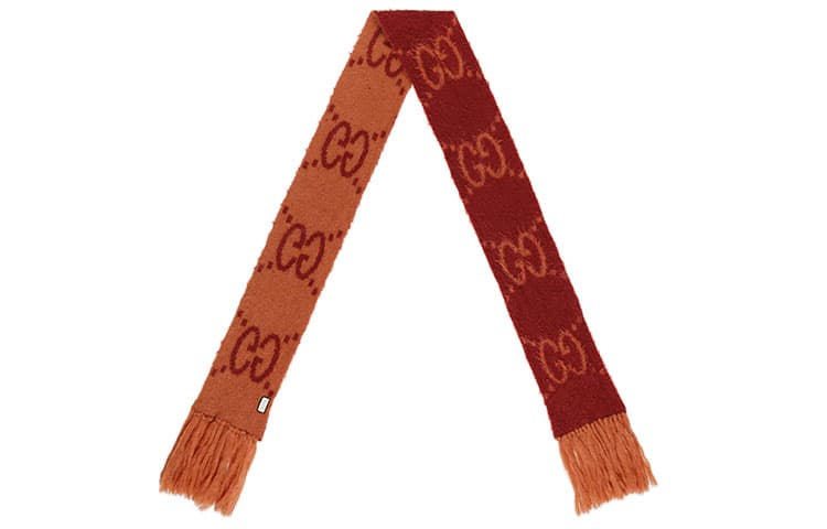 Шарф Gucci Scarf GG Mohair Wool Blend Orange/Red - изображение 1