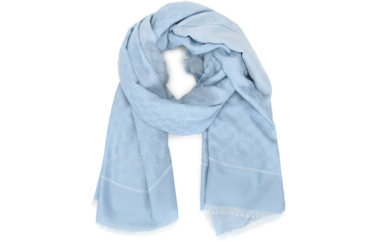 Шарф Gucci FW20 Wool Blend Scarf Light Blue - изображение 2