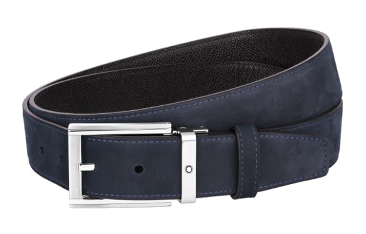 Ремень MONTBLANC Ремни из коровьей кожи, синий, мужской - изображение 1