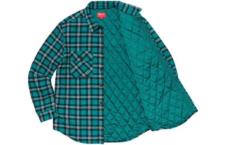 Рубашка Supreme Arc Logo Quilted Flannel Shirt - изображение 3