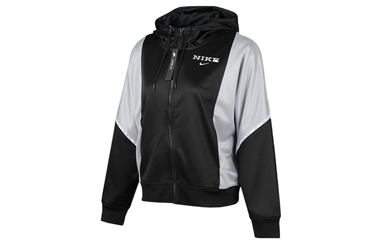 Куртка Nike Sportswear Logo Hoodie Jacket Black White - изображение 3