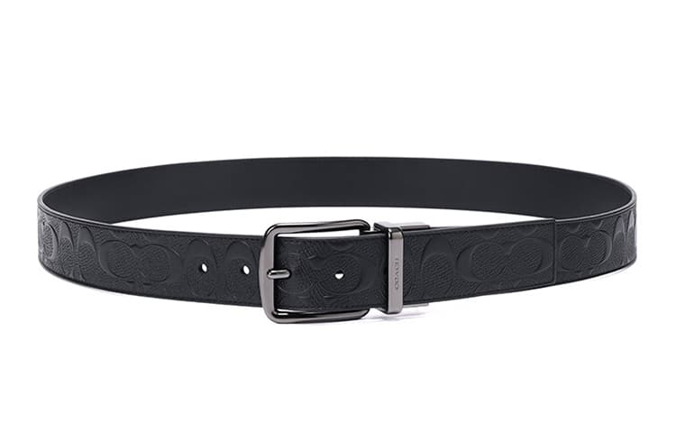 Ремень COACH Crossgrain Double-Sided Letter Embossed Belt Black 3.5cm - изображение 2