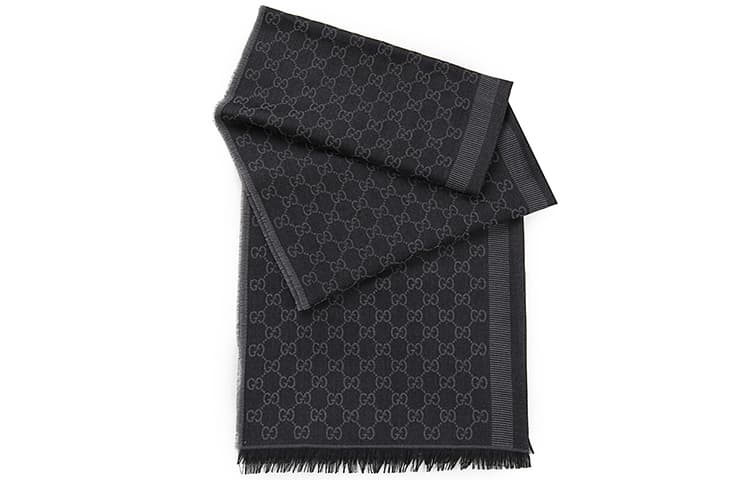 Шарф Gucci Tassel Monogram Scarf Dark Grey - изображение 3
