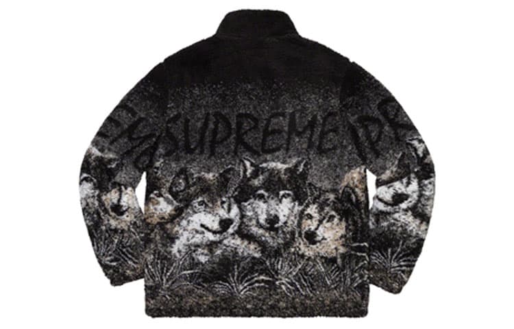 Куртка Supreme Wolf Fleece Jacket Black - изображение 2