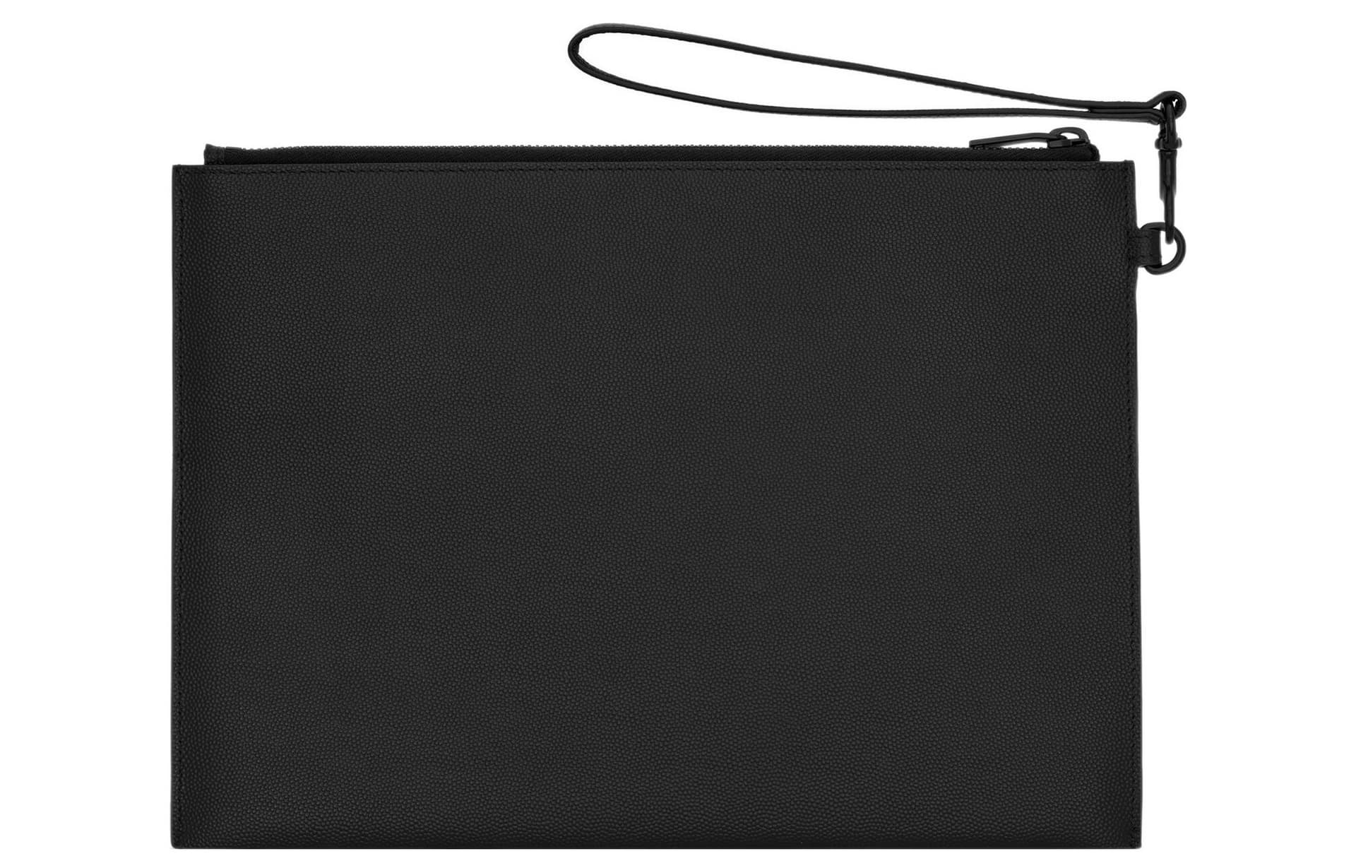 Сумка Saint Laurent Zip Grain Leather Clutch Black - изображение 2
