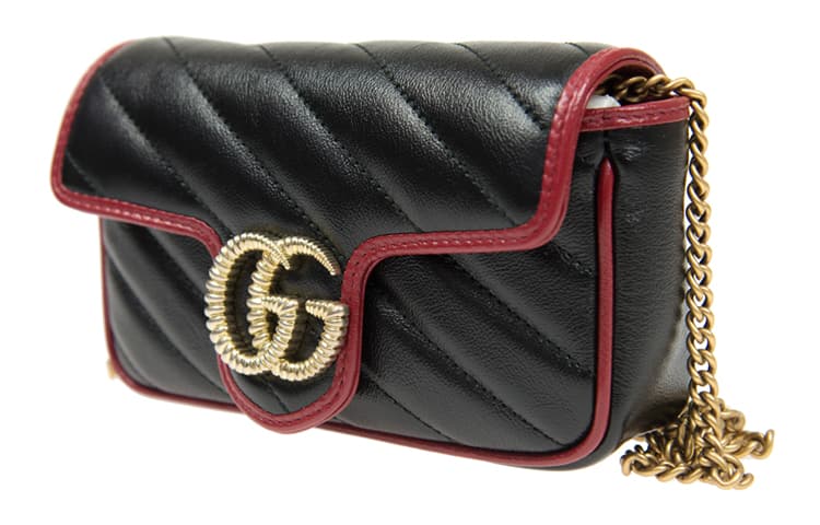 Сумка через плечо Gucci Marmont Mini Black/Red - изображение 2