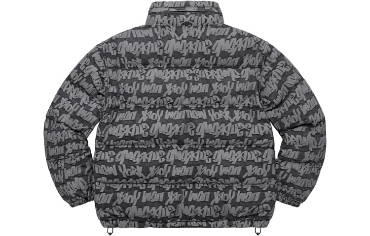 Зимняя куртка пуховик Supreme Fat Tip Jacquard Denim Puffer Jacket - изображение 3
