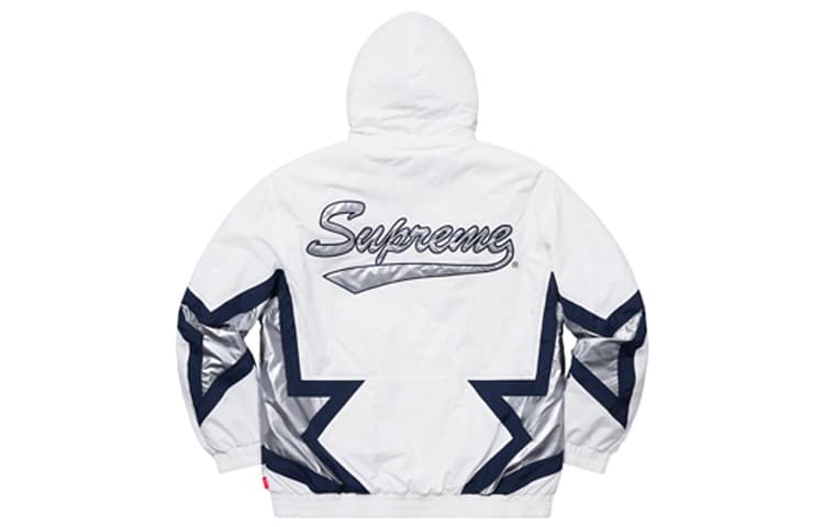 Зимняя куртка пуховик Supreme SS19 Stars Puffy Jacket White - изображение 2