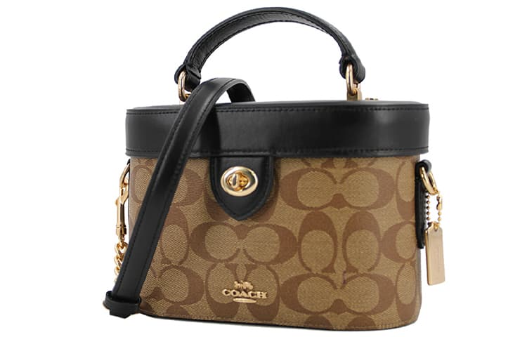 Сумка COACH Kay 20 Box Bag Small Black Brown Logo - изображение 2
