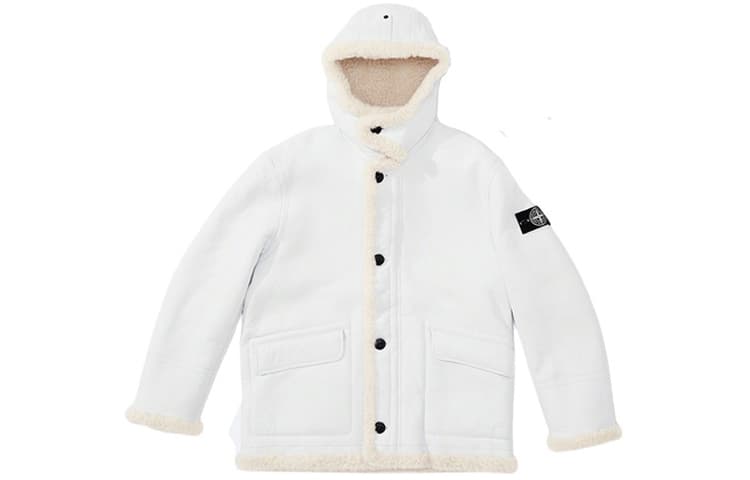 Куртка Supreme x Stone Island FW20 Hand-Painted Hooded Shearling Jacket - изображение 2