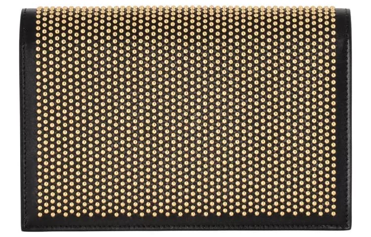 Мини-сумка Alexander McQueen Gold Studded Skull Leather Shoulder Bag Black - изображение 3