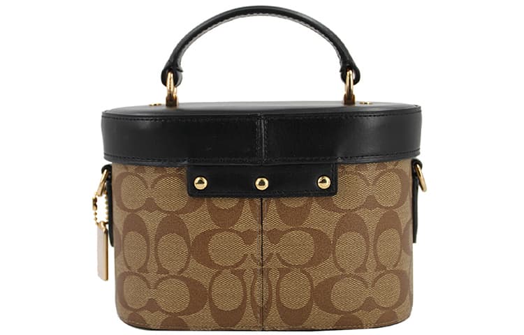 Сумка COACH Kay 20 Box Bag Small Black Brown Logo - изображение 4