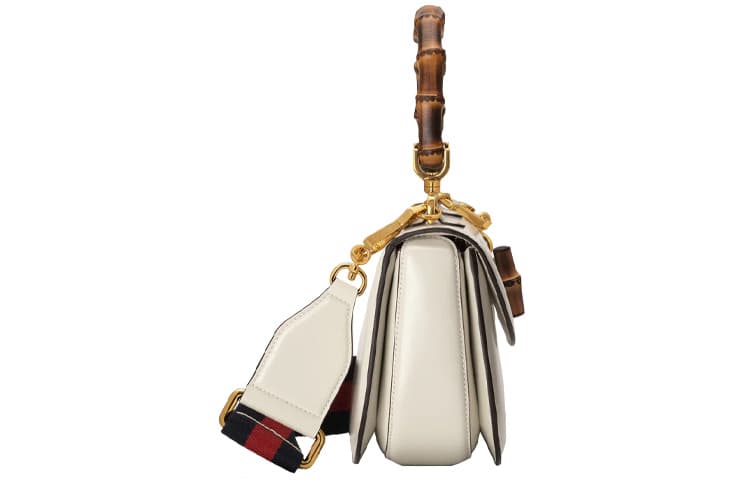 Сумка Gucci Bamboo Small Shoulder Bag White - изображение 3
