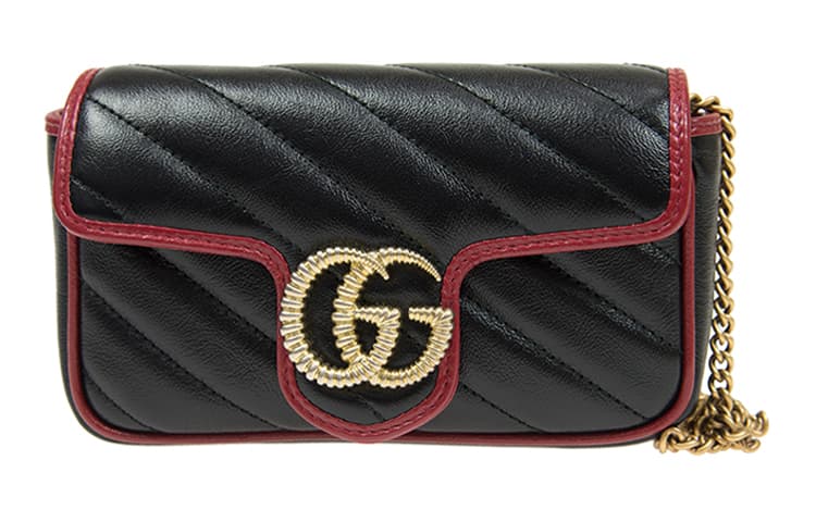 Сумка через плечо Gucci Marmont Mini Black/Red - изображение 1