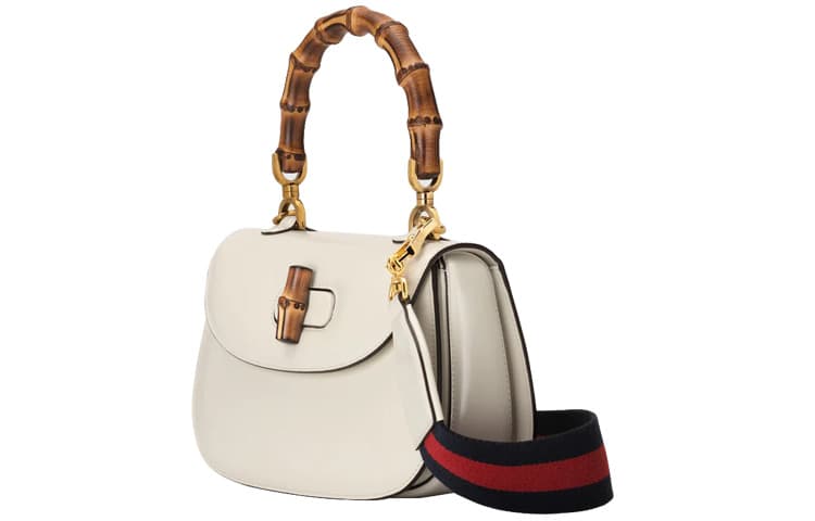 Сумка Gucci Bamboo Small Shoulder Bag White - изображение 6