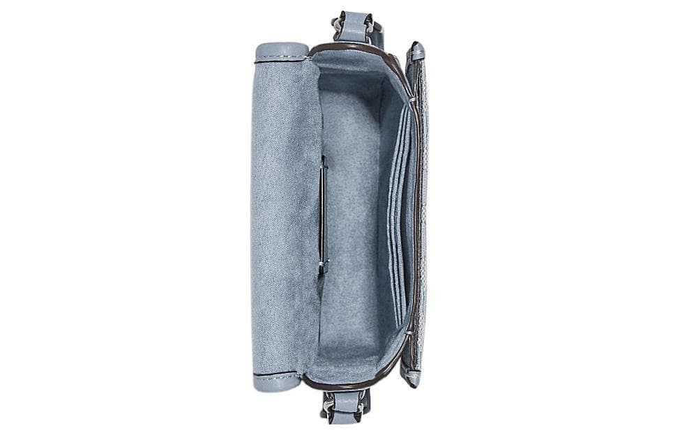 Сумка через плечо COACH N/S 15 Pebble Leather Shoulder Bag Small Silver Marble Blue Denim Morandi - изображение 3