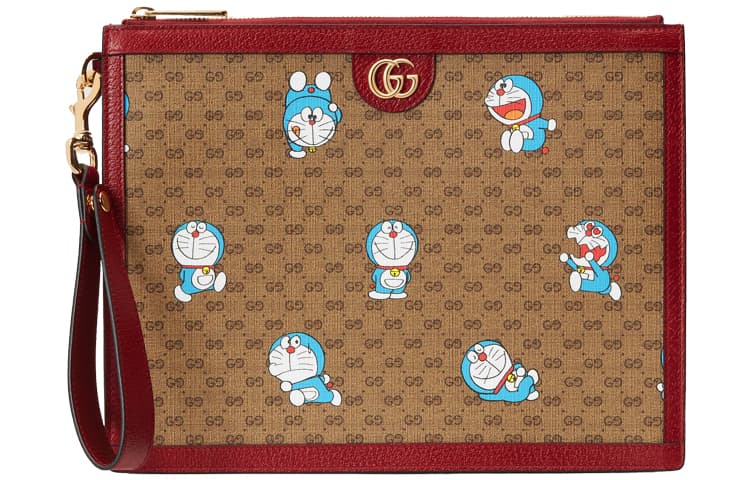 Сумка GUCCI x Doraemon Monogram Canvas Clutch Ebony Red - изображение 1