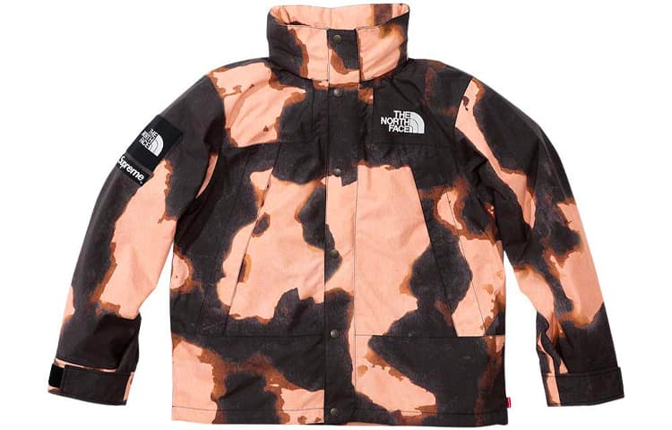 Куртка Supreme x The North Face Bleached Denim Print Mountain Jacket - изображение 3