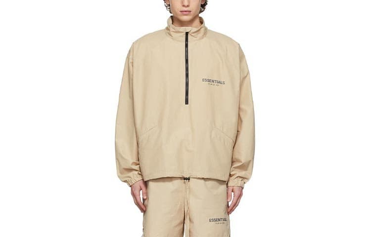 Куртка Fear of God Essentials FW21 Half-zip Track Jacket BeigeLinen Logo - изображение 3