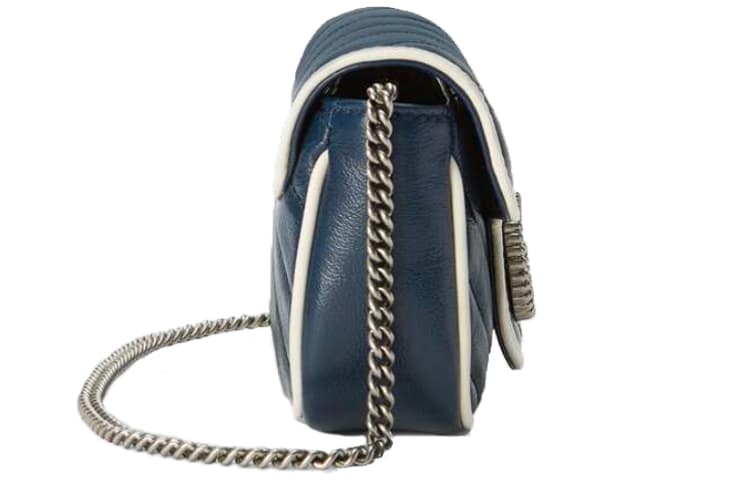 Сумка через плечо Gucci Marmont GG Super Mini Blue/White - изображение 3