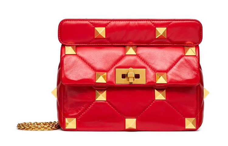 Сумка через плечо Valentino Napa Roma Studded Chain Bag Red - изображение 1