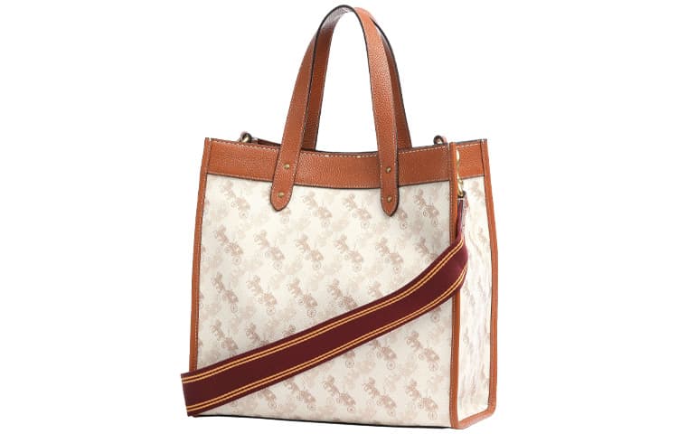 Сумка COACH Field 30 Tote Bag Brown White - изображение 2