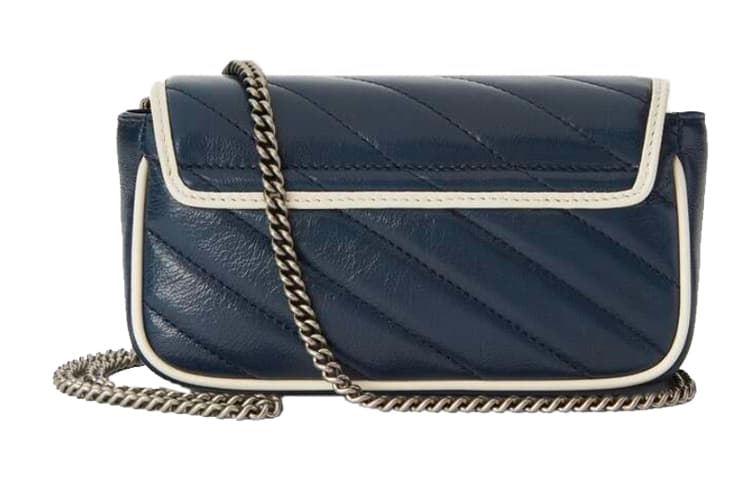 Сумка через плечо Gucci Marmont GG Super Mini Blue/White - изображение 4