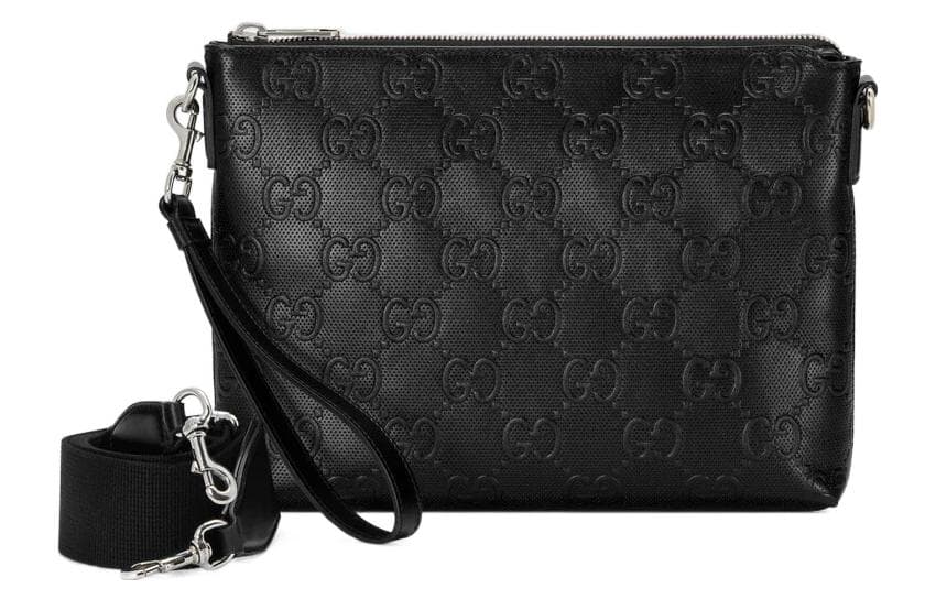 Сумка Gucci Leather Messenger Clutch Black - изображение 3