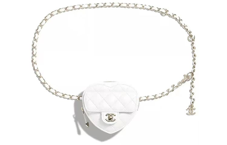 Поясная сумка CHANEL Heart Mini Belt Bag White - изображение 1