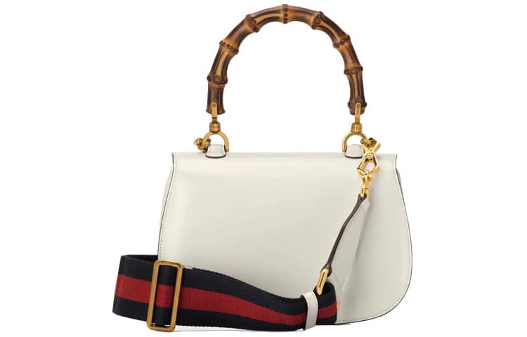 Сумка Gucci Bamboo Small Shoulder Bag White - изображение 2
