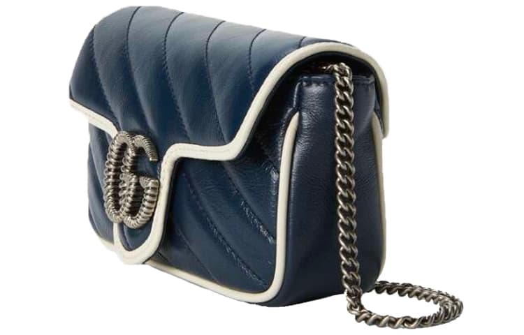 Сумка через плечо Gucci Marmont GG Super Mini Blue/White - изображение 2