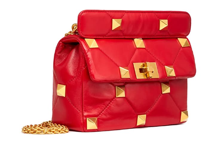 Сумка через плечо Valentino Napa Roma Studded Chain Bag Red - изображение 2